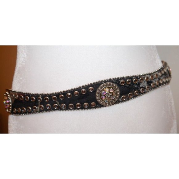 BLAZIN ROXX Camo Real Tree Rhinestone Belt Leather Womens Western Sz S 27.5\